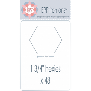 Hugs'n Kisses~ EPP Iron-Ons ~1 3/4 inch Hexie x 48 pack
