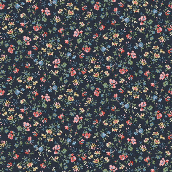 Lovely Bunch~Tossed Floral Navy