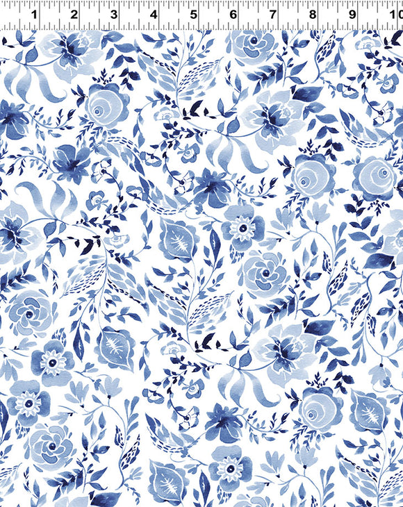 Bloom Wildly ~ Watercolour Floral~ light navy