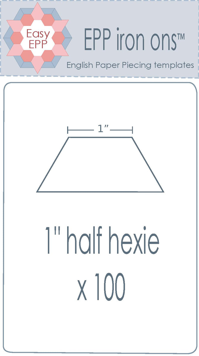 Hugs'n Kisses~ EPP Iron-Ons ~1 inch Half Hexie x 100 pack – MillyMac ...