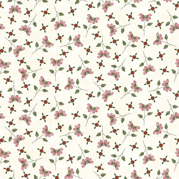 Gail Pan~ Pocketful of Posies~  Tossed Flowers & Buds ~ Cream