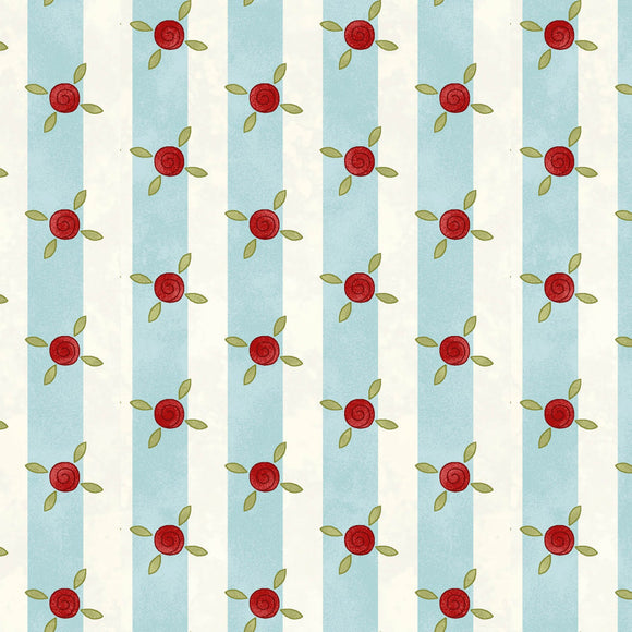 Gail Pan~ Pocketful of Posies~  Stripes ~Cream/Blue