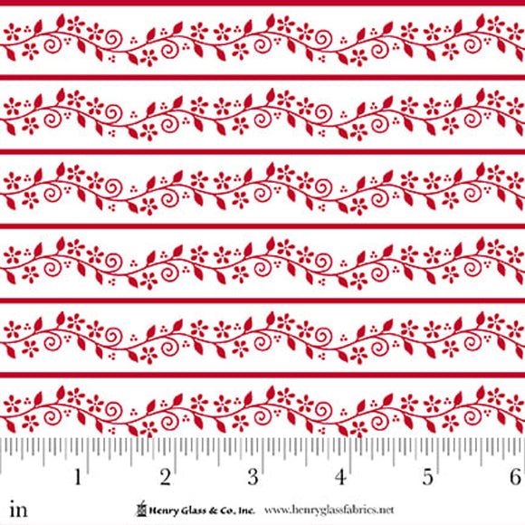 Gail Pan~Redberry Lane~  Viney Stripe ~ White