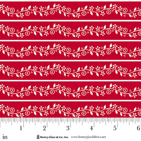 Gail Pan~Redberry Lane~  Viney Stripe ~ Red