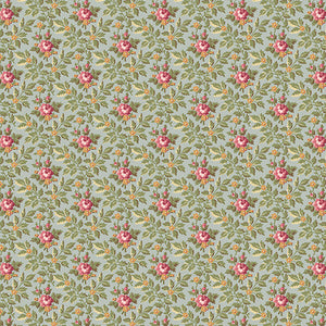 French Mill~ Wallpaper Roses~ Grey