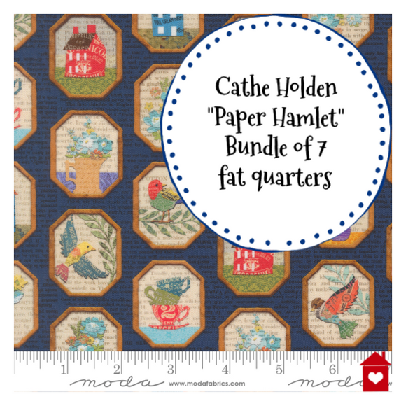 Cathe Holden~ Paper Hamlet ~bundle of 7 fat quarters