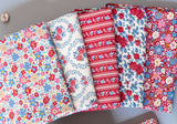Preorder~Tilda~ "Village Life"~ Fat Quarter Bundle~ Burgundy