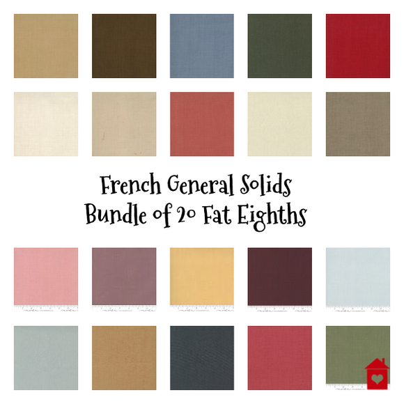 French General~ Solids~Bundle of 20 Fat Eighths