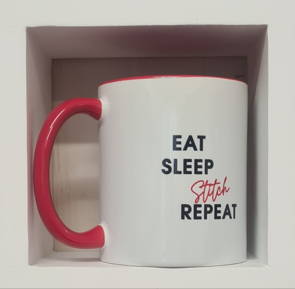 MillyMac's Studio Mug~ Eat, Sleep, Stitch, Repeat
