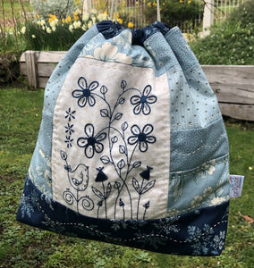 Gail Pan~Blue Bella drawstring bag  pattern