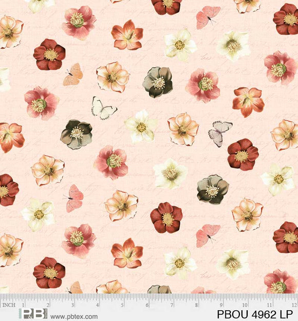 Petal Bouquet~Flowers and Butterflies Light Pink