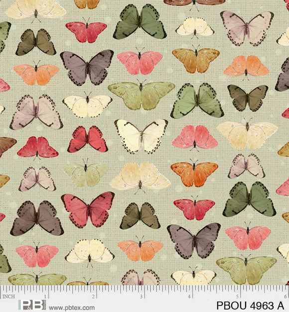 Petal Bouquet~ Butterflies Stripe Sage