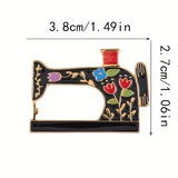 Black Sewing Machine Lapel Pin/Brooch