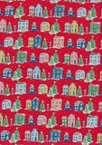Liberty Fabrics - Deck The Halls- Village~ Red