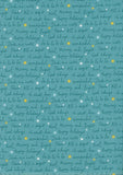 Liberty Fabrics - Deck The Halls- Well Wishes~Teal