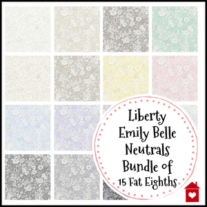 Liberty Fabrics - Emily Belle~ Neutrals- Fat Eighth Bundle of 15
