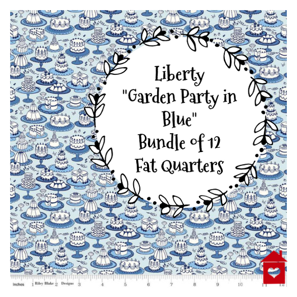 Liberty~ Garden Party in Blue- 12 Fat Quarter Bundle