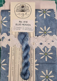 Gail Pan~Smell the Flowers~  pattern & Kit for Blue table runner