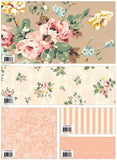 Bouquet des Fleurs ~  Bundle of 5 Fat Quarters ~ Tan/Blush