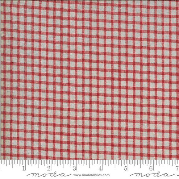 Roselyn Range~Gingham~Taupe/Red