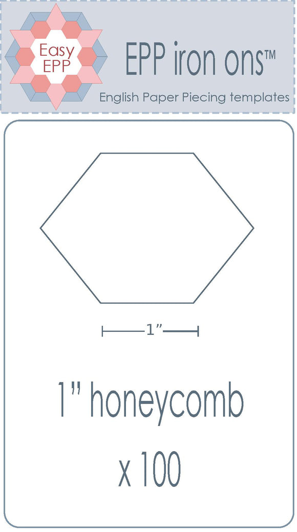 Hugs'n Kisses~ EPP Iron-Ons ~1 inch Honeycomb x 100 pack
