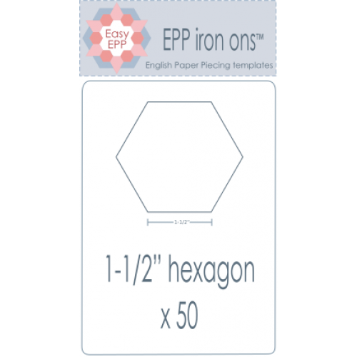 Hugs'n Kisses~ EPP Iron-Ons ~1 1/2 inch Hexie x 50 pack