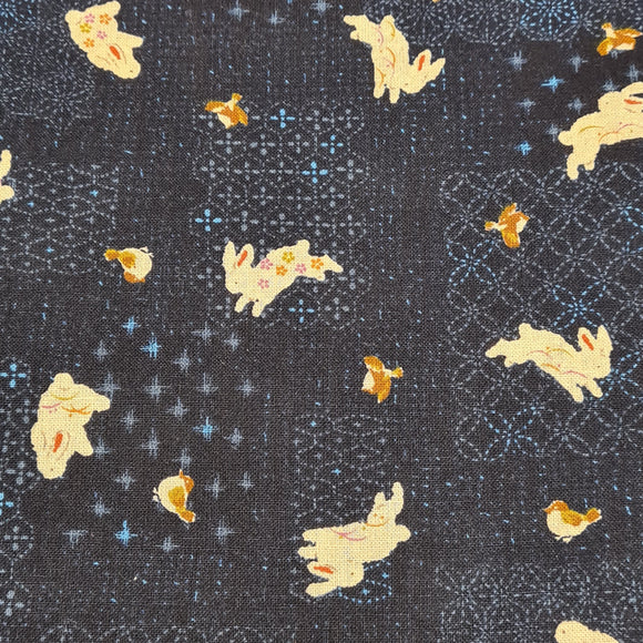 Daikan~Rabbits & Birds~ Japanese fabric