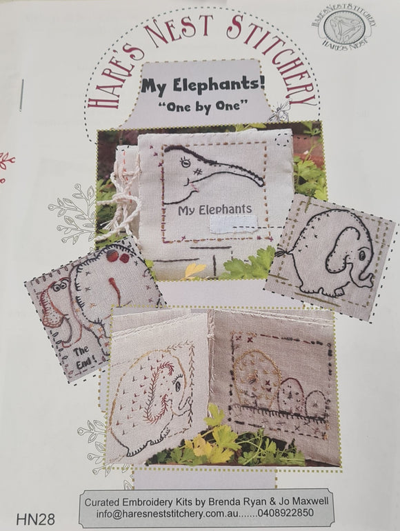 Hare's Nest Stitchery  ~My Elephants! 