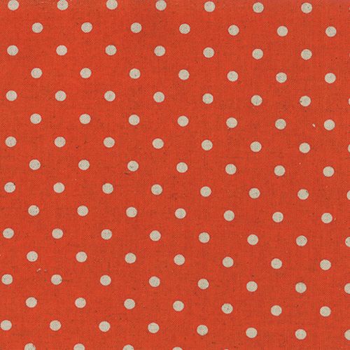 Linen Mochi Dots~ Tangerine 32910-17 ~ Moda
