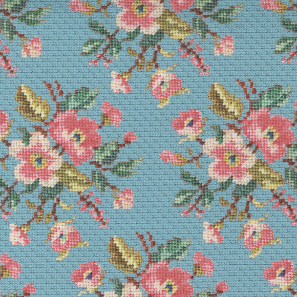Leather & Lace and Amazing Grace~ Pink Floral Needlepoint