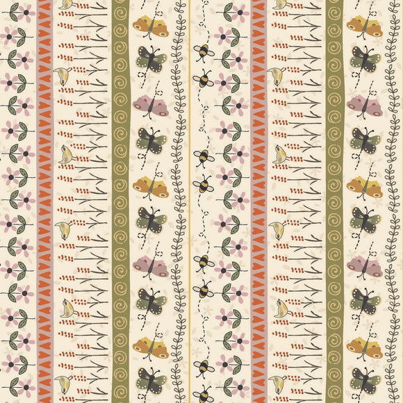 Botanicals ~ Lynette Anderson ~ Birdsong stripe~Snowdrop