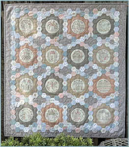 Hatched & Patched ~Around Town Quilt~ pattern & panel