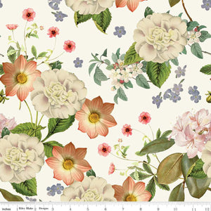 Springtime ~ Cream Floral~digitally-printed