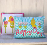"Happy Days" ~ Cushion pattern by Claire Turpin