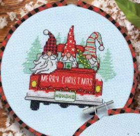 Red truck full of Gnomes ~ Dimensions Pattern & Kit
