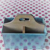 Sewing Room Organiser~ Rectangular Metal & Wood Caddy