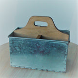 Sewing Room Organiser~ Rectangular Metal & Wood Caddy