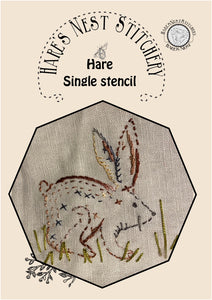 Hare's Nest Stitchery  ~"Hare" Single Stencil