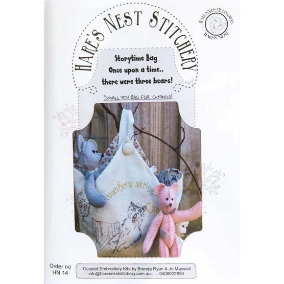 Hare's Nest ~ 3 Bears Storytime Bag~Kit & Pattern