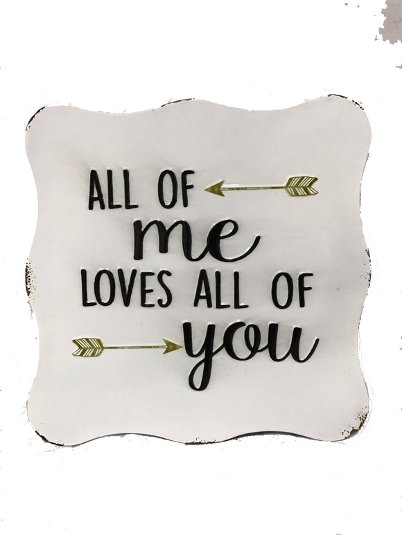 Metal sign ~ All of me loves all of you