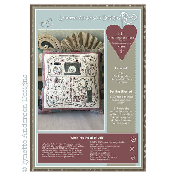 Lynette Anderson~ One Stitch at a Time Pillow- pattern & kit