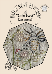 Hare's Nest Stitchery  ~"Little Scout" Bee Stencil