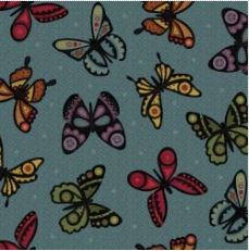 Bonnies Butterflies~flannel~blue