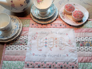 MillyMac Studio~"Always time for Tea" Tray Cloth Pattern & Kit