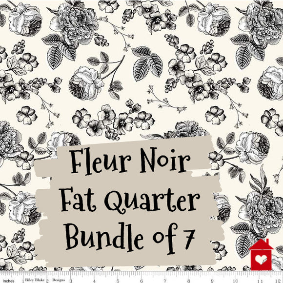 Fleur Noir ~bundle of 7 fat quarters