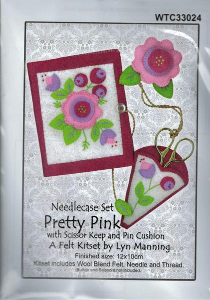 Felt Needlecase Set~ Pretty in Pink ~ Pattern & Kit