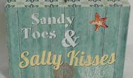 Sandy toes & salty kisses~  block sign