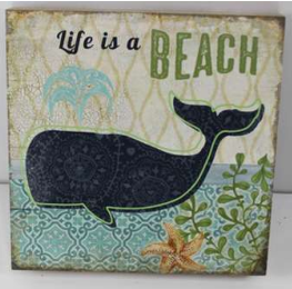 Life is a beach ~  block sign